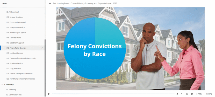 Fair Housing Focus Criminal History Screening and Disparate Impact Online Course