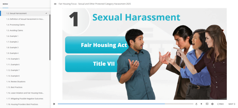 Fair Housing Focus Sexual and Other Protected Category Harassment Online Course