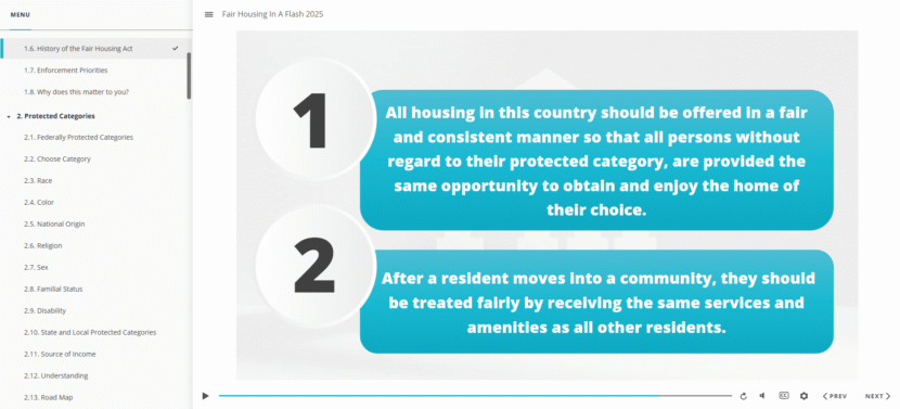 Fair Housing in a Flash Online Course